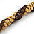 Brown/ Natural Multistrand Twisted Wood Bead Necklace - 40cm L - view 5