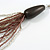 Long Layered Multi-strand Plum/ Transparent Glass Bead Black Faux Leather Cord Necklace - 100cm L - view 4