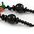 Multicoloured Square Shape Resin and Black Round Wood Bead Cotton Cord Necklace - 72cm L - view 5