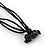 Multicoloured Square Shape Resin and Black Round Wood Bead Cotton Cord Necklace - 72cm L - view 6