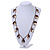 Boho Style Shell, Ceramic, Bone Charm with Bronze Tone Chain Necklace - 76cm L - view 2