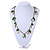 Boho Style Shell, Ceramic, Bone Charm with Bronze Tone Chain Necklace (Green/ Natural) - 76cm L - view 2