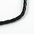 Brown/ Pink/ Purple Wood Bead Black Faux Leather Cord Necklace - 68cm L - view 6
