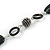 Black Ceramic Bead and Black Wood Ring Cotton Cord Necklace - 70cm L - view 3