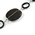 Black Ceramic Bead and Black Wood Ring Cotton Cord Necklace - 70cm L - view 4