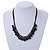Black Ceramic Bead Charm with Silk Ribbon Necklace - 48cm L/ 4cm Ext - view 2
