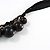 Black Ceramic Bead Charm with Silk Ribbon Necklace - 48cm L/ 4cm Ext - view 4