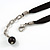 Black Ceramic Bead Charm with Silk Ribbon Necklace - 48cm L/ 4cm Ext - view 6