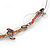 Romantic Brown Shell, Glass Bead Side Floral Motif Wire Choker Necklace In Silver Tone - 44cm L - view 5