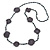 Long Grey Floral Crochet, Glass Bead Necklace - 104cm Length