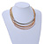 Gold/ Silver/ Rose Gold Tone Layered with Tunnel Detailing Magnetic Necklace - 44cm L - view 2