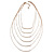 Trendy Muntitrand Layered Chain Bar Necklace In Rose Gold Tone - 90cm Long