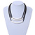 Statement 3 Strand Layered Dark Grey Mesh Necklace with Tunnel Detailing - 48cm L/ 6cm Ext - view 2