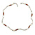 Delicate Glass Beads and Sea Shell, Metal Bar Necklace In Silver Tone (Brown/ White) - 50cm L/ 6cm Ext - view 3