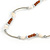Delicate Glass Beads and Sea Shell, Metal Bar Necklace In Silver Tone (Brown/ White) - 50cm L/ 6cm Ext - view 4