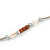 Delicate Glass Beads and Sea Shell, Metal Bar Necklace In Silver Tone (Brown/ White) - 50cm L/ 6cm Ext - view 5