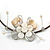 Off White Sea Shell Butterfly Pendant with Flex Wire Choker Necklace - Adjustable - view 3