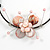 Pastel Pink Sea Shell Butterfly Pendant with Flex Wire Choker Necklace - Adjustable - view 3