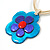 Romantic Shell Flower Pendant with Cream Faux Suede Cords (Teal, Blue, Pink) - 40cm L - view 4