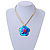 Romantic Shell Flower Pendant with Cream Faux Suede Cords (Teal, Blue, Pink) - 40cm L - view 2