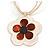 Romantic Shell Flower Pendant with Cream Faux Suede Cords (White, Brown, Black) - 40cm L