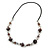 Stylish Shell and Glass Bead Black Rubber Cord Necklace (Grey) - 70cm L - view 3