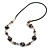 Stylish Shell and Glass Bead Black Rubber Cord Necklace (Grey) - 70cm L