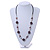 Stylish Shell and Glass Bead Black Rubber Cord Necklace (Grey) - 70cm L - view 2