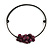 Flex Wire Choker Style Necklace with Semi-Precious Stone in Purple