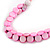 Light Pink Coin Shell Bead Cluster with Black Faux Leather Cord Necklace - 54cm L - view 3