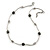 Delicate Black Ceramic Bead with Silver Bar Necklace - 46cm L/ 3cm Ext