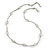Delicate Transparent Glass Bead with Silver Bar Necklace - 47cm L/ 5cm Ext