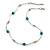 Delicate Ceramic and Acrylic Bead Necklace In Silver Tone (Light Blue) - 45cm L/ 4cm Ext - view 3