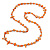 Long Orange Shell/ Transparent Glass Crystal Bead Necklace - 120cm L
