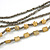 Long Multistrand Grey Glass and Gold Acrylic Floral Bead Necklace - 100cm L - view 3