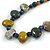 Multi Ceramic Bead Brown Cord Necklace (Dusty Yellow, Grey, Blue) - 60cm to 80cm (Adjustable) - view 4