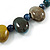 Multi Ceramic Bead Brown Cord Necklace (Dusty Yellow, Grey, Blue) - 60cm to 80cm (Adjustable) - view 5