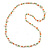 Long White Shell/ Orange, Green, Pink Glass Crystal Bead Necklace - 115cm L - view 5