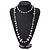 Long White Shell/ Orange, Green, Pink Glass Crystal Bead Necklace - 115cm L - view 2