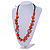 Signature Wood, Ceramic, Acrylic Bead Black Cord Necklace (Orange) - 72cm L (Adjustable) - view 2