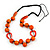 Signature Wood, Ceramic, Acrylic Bead Black Cord Necklace (Orange) - 72cm L (Adjustable) - view 3