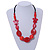 Romantic Butterfly Beaded Black Cord Necklace in Red - 56cm L - Adjustable - view 3