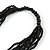 Statement Black Wood and Glass Bead Multistrand Necklace - 76cm L - view 6