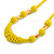 Chunky Yellow Glass and Shell Bead Necklace - 70cm L - view 3