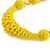 Chunky Yellow Glass and Shell Bead Necklace - 70cm L - view 4