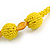 Chunky Yellow Glass and Shell Bead Necklace - 70cm L - view 5