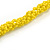 Chunky Yellow Glass and Shell Bead Necklace - 70cm L - view 6