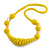 Chunky Yellow Glass and Shell Bead Necklace - 70cm L