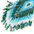 Green/ Light Blue/ Transparent Glass Bead Geometric Pattern Pendant with Long Cotton Cord - 80cm Long - view 5