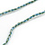 Green/ Light Blue/ Transparent Glass Bead Geometric Pattern Pendant with Long Cotton Cord - 80cm Long - view 7